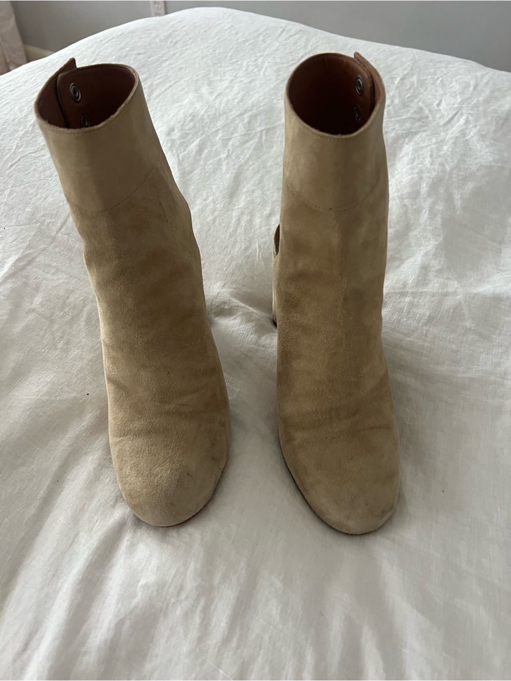IRO Beige Suede Ankle Booties